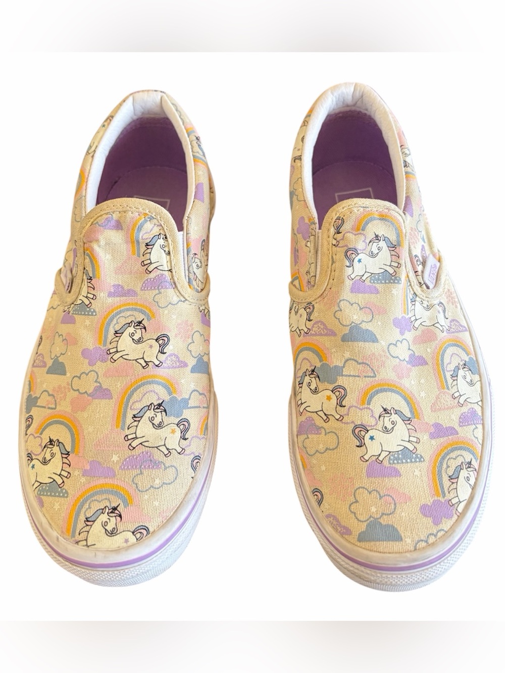 Vans Unicorn & Rainbow Slip-On Glow In The Dark Sneakers Size 3